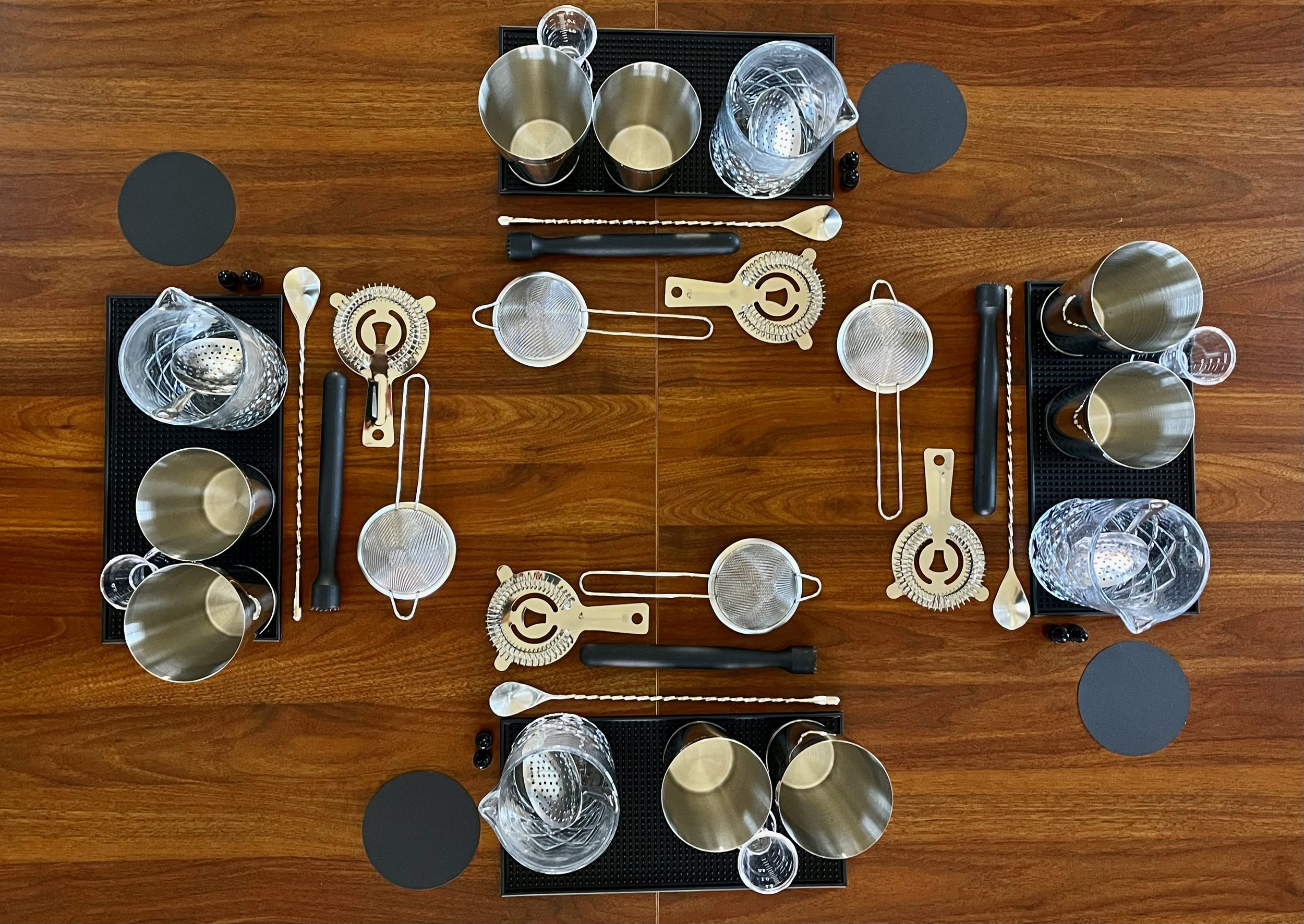 Bar tools for cocktail and mocktail classes