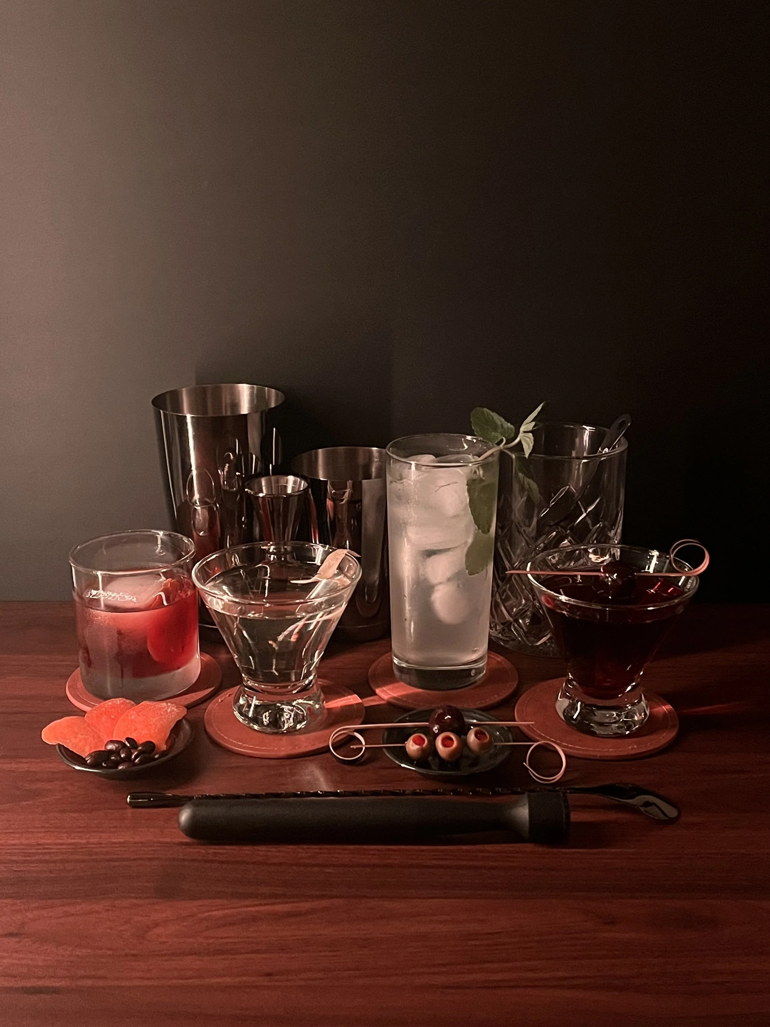 Beverages created from cocktail class.