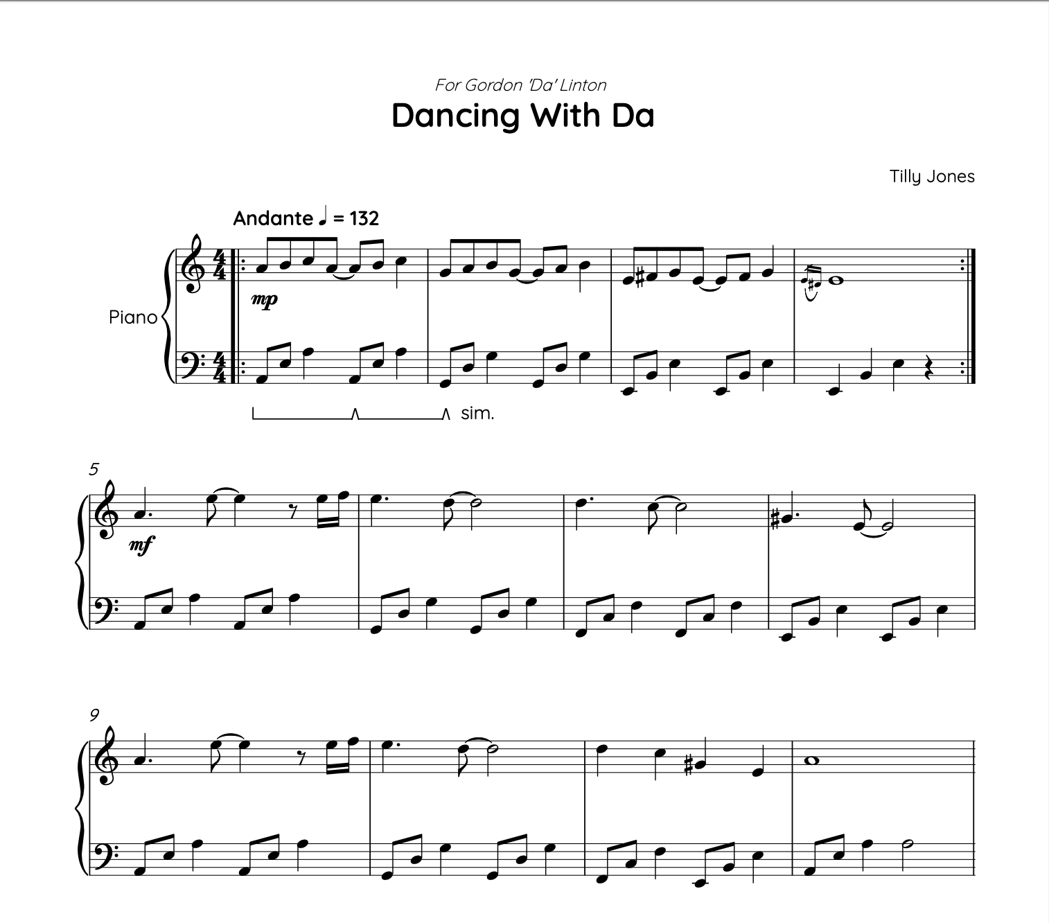Dancing with Da (Solo Piano)