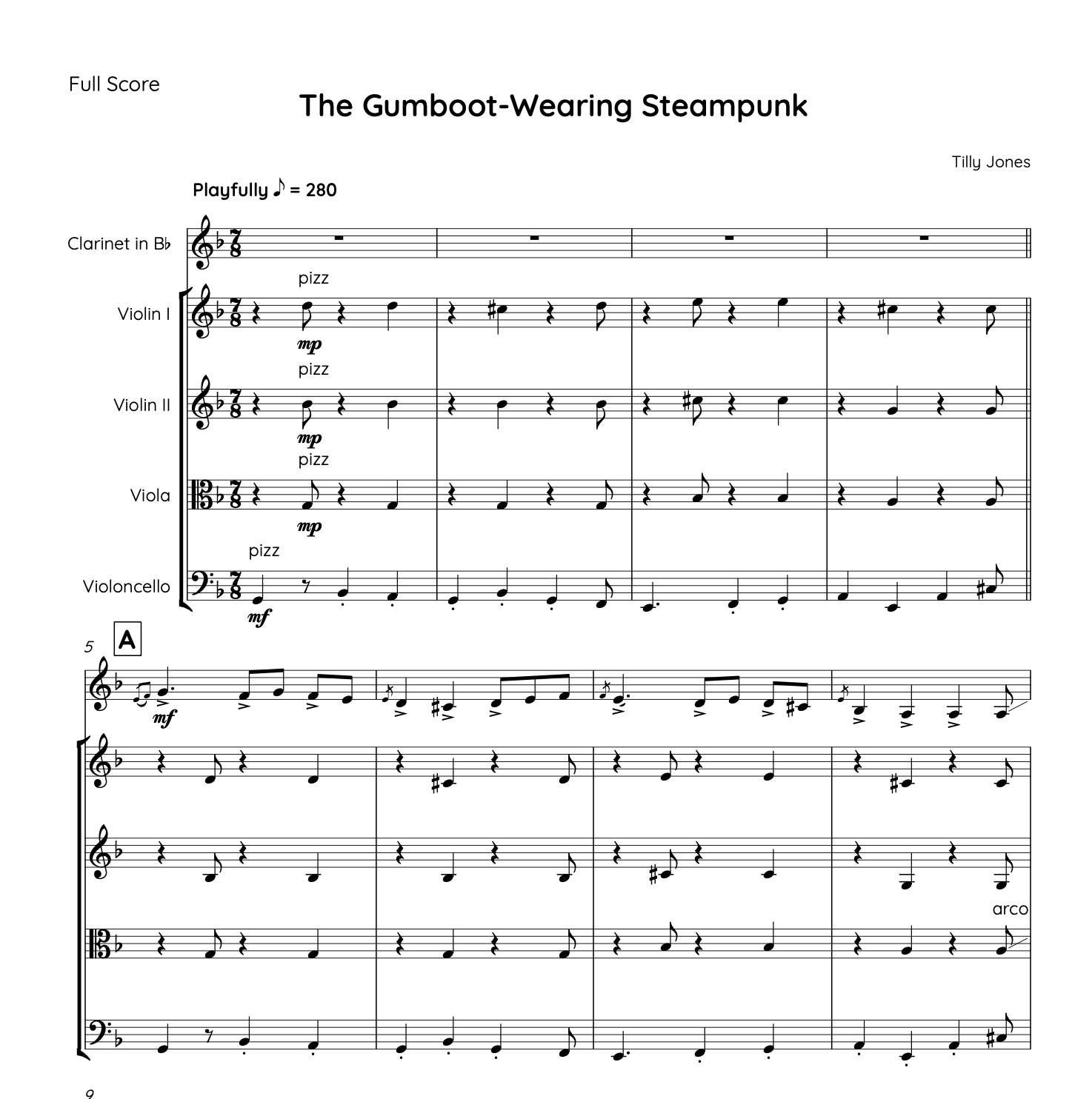 The Gumboot Wearing Steampunk (Clarinet Quintet)