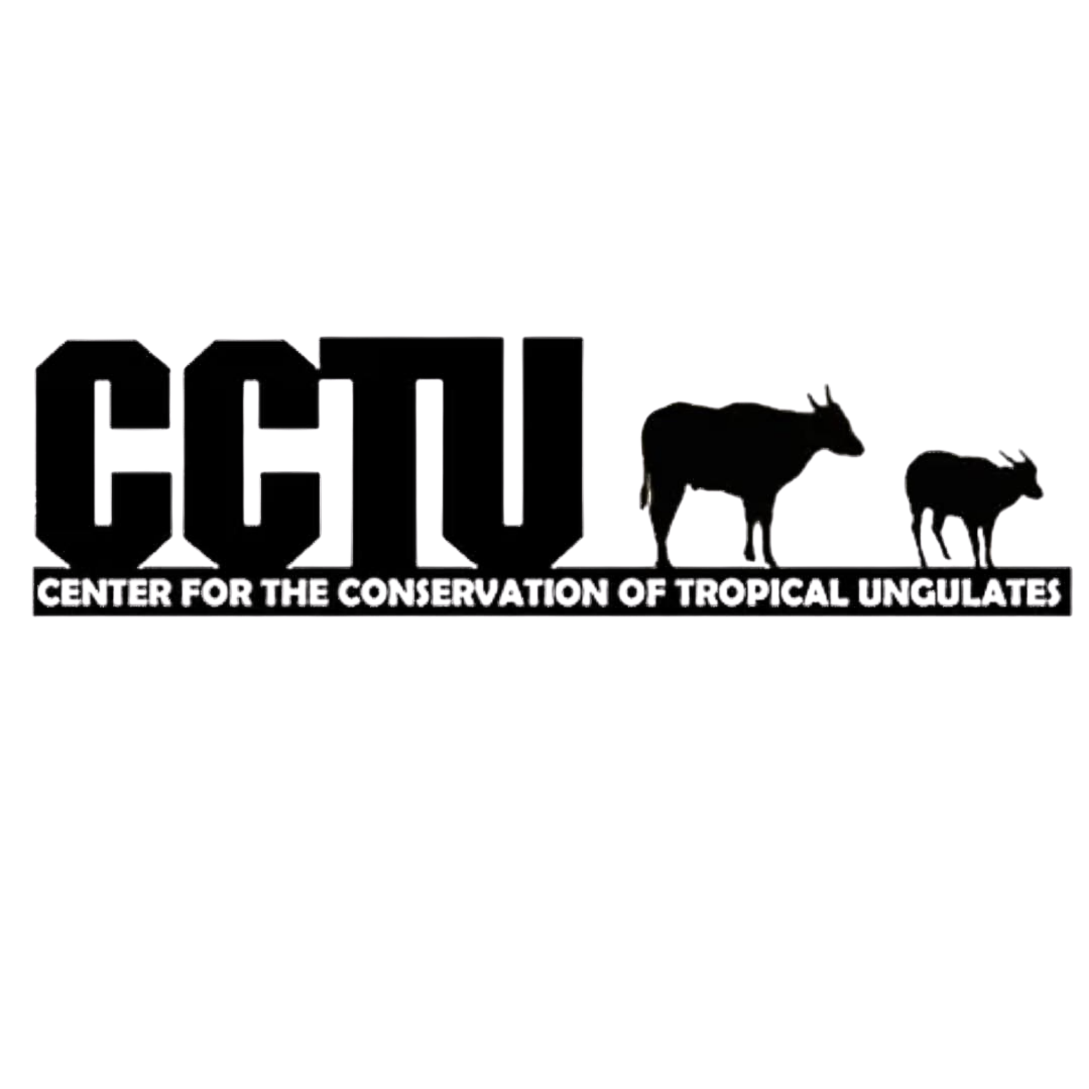 Logo of the Center for the Conservation of Tropical Ungulates, featuring text and silhouettes of a cow and a calf.