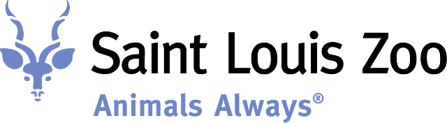 Saint Louis Zoo logo with a stylized butterfly and the text 'Animals Always'.