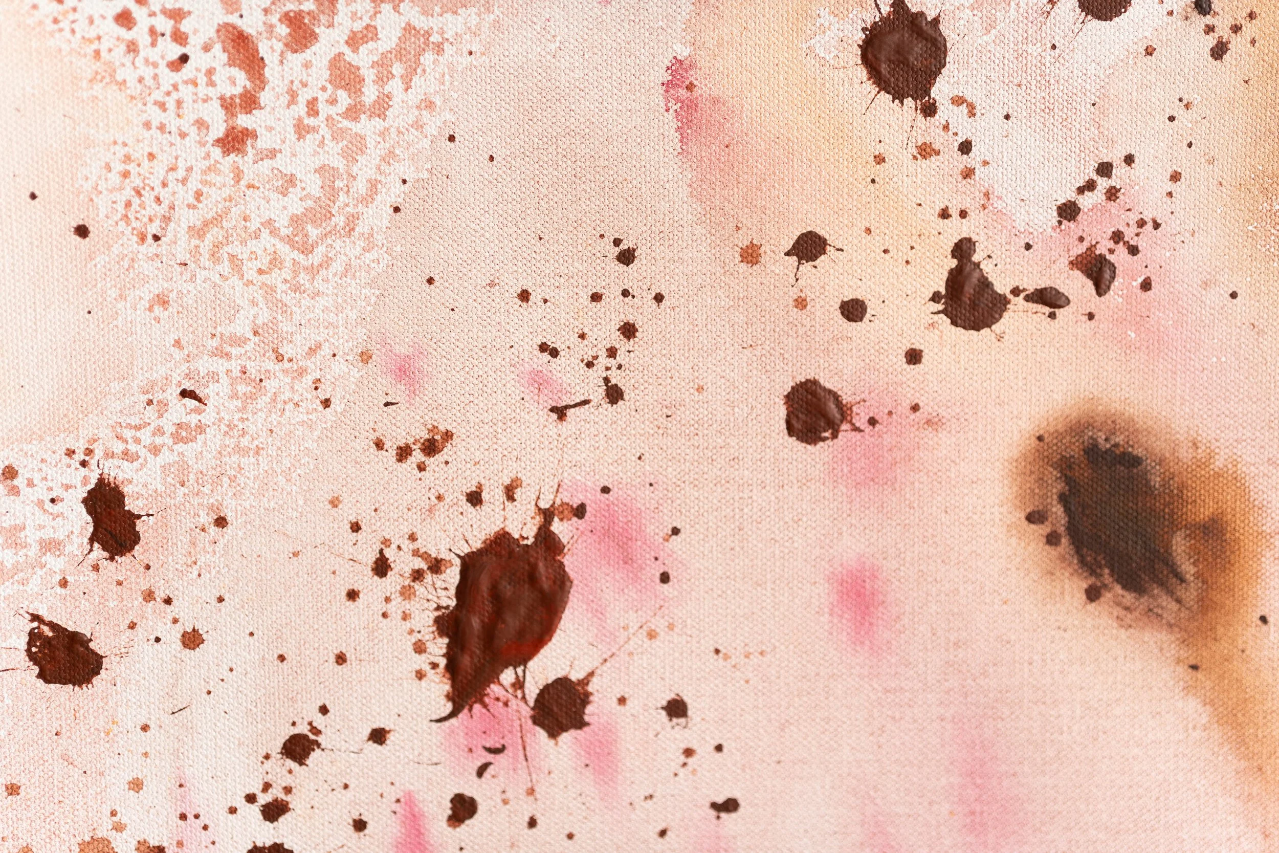 Fever Bloom | Original Abstract Painting by Georgia Stathopoulos close up peach and red