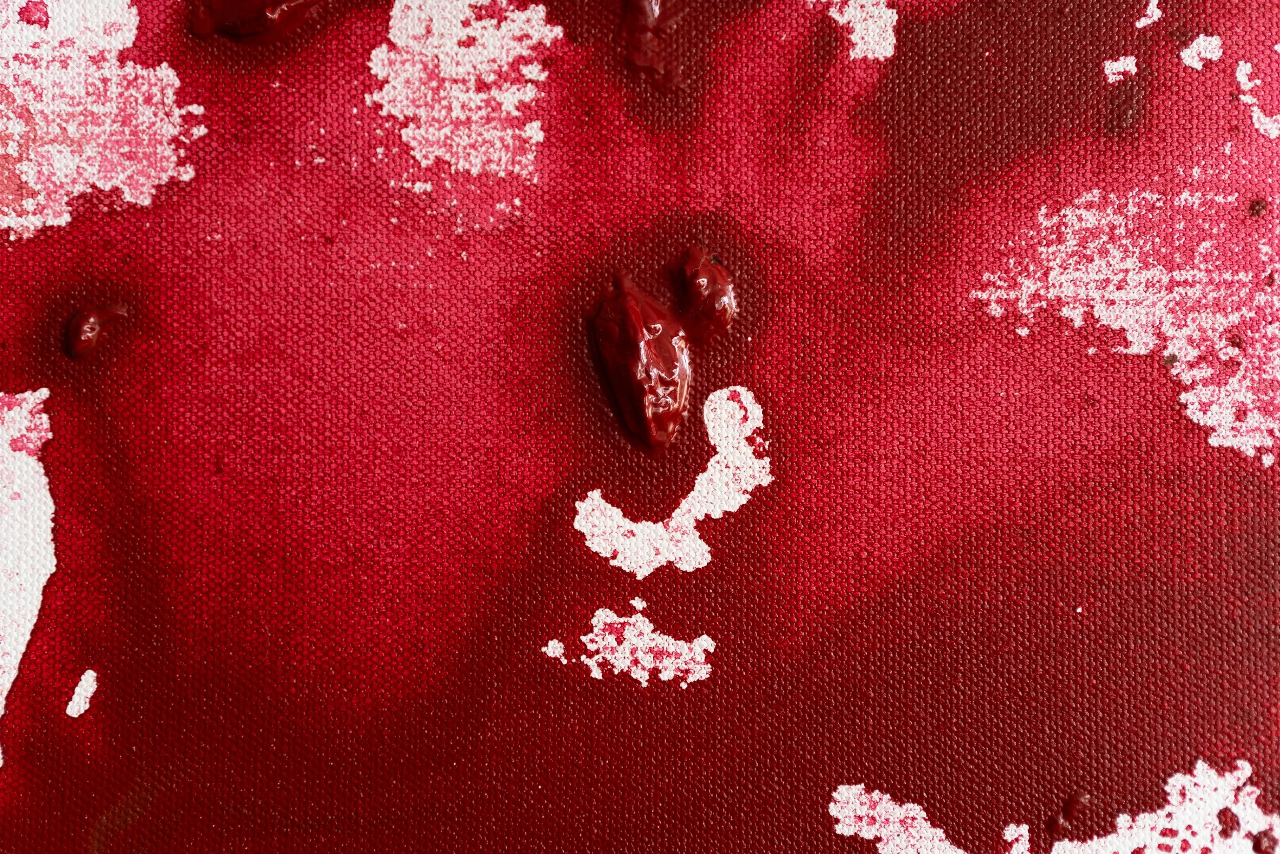 Fever Bloom | Original Abstract Painting by Georgia Stathopoulos very close up red