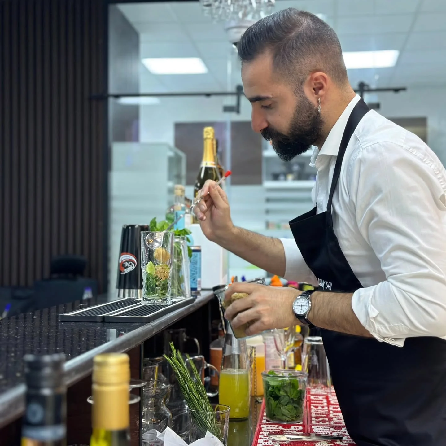 Embracing the art of non-alcoholic mixology, where character, passion, and style blend harmoniously. Each sip tells a story, so welcome to my adventure of vibrant flavors.

إبتكار فن المزج الغير الكحولي😉 
لمّا تمتزج الشخصية والعاطفة والأناقة بانسجام