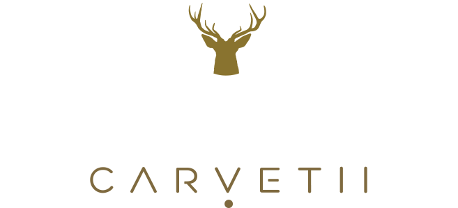 Logo for House of Carvetii featuring a stylized deer head with antlers above the text.