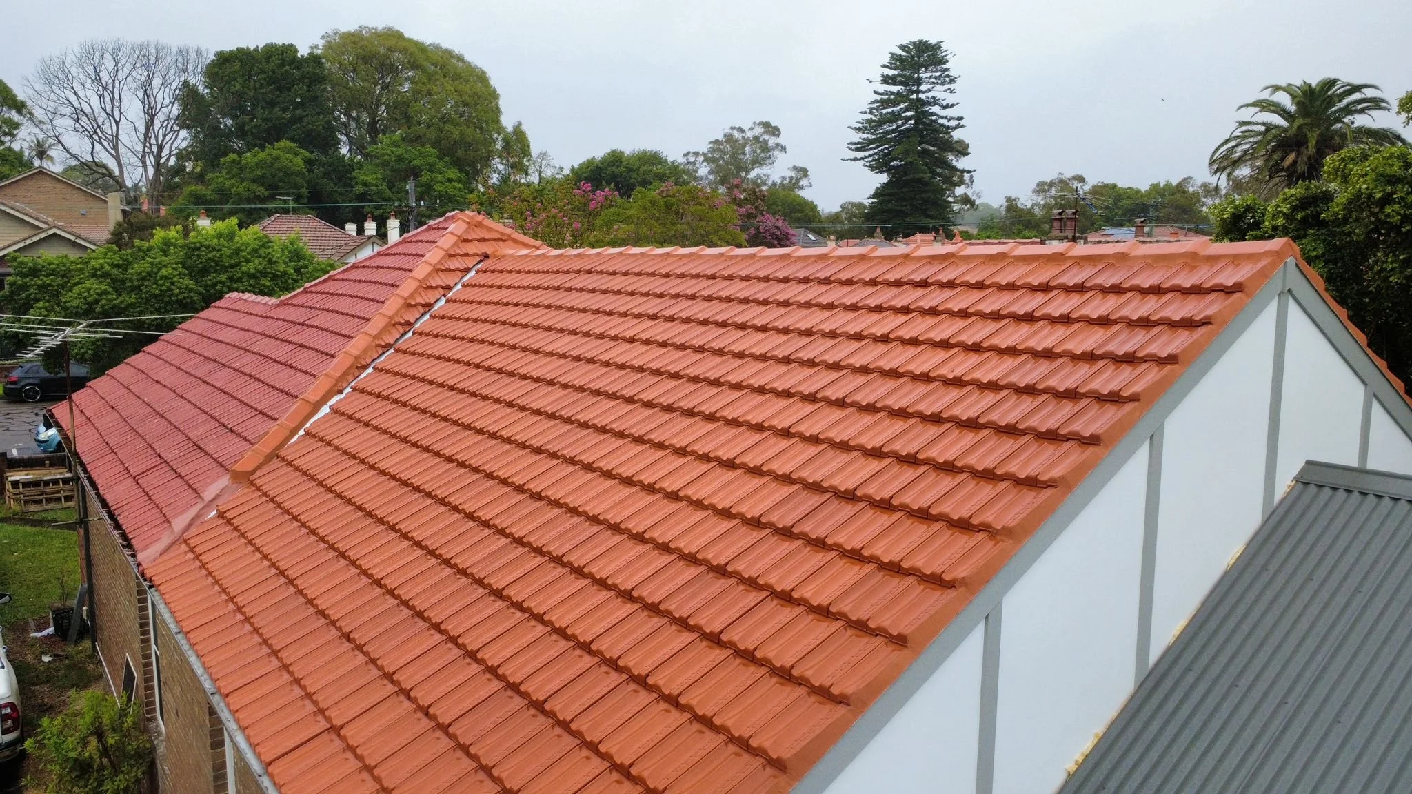 New terracotta tile roof morrisett installation on residential home in Sydney