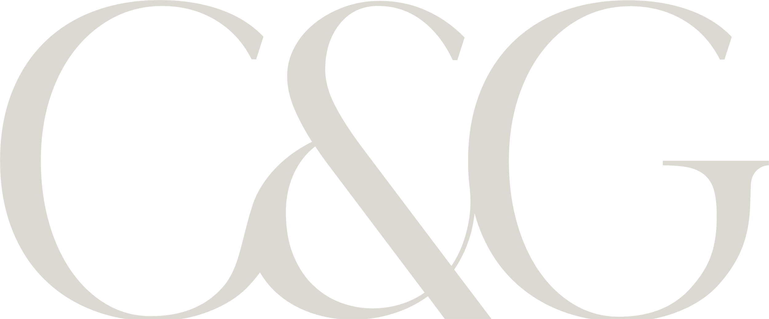 Close-up of the grey letters of the Calm & Grace 'C&G' logo icon.