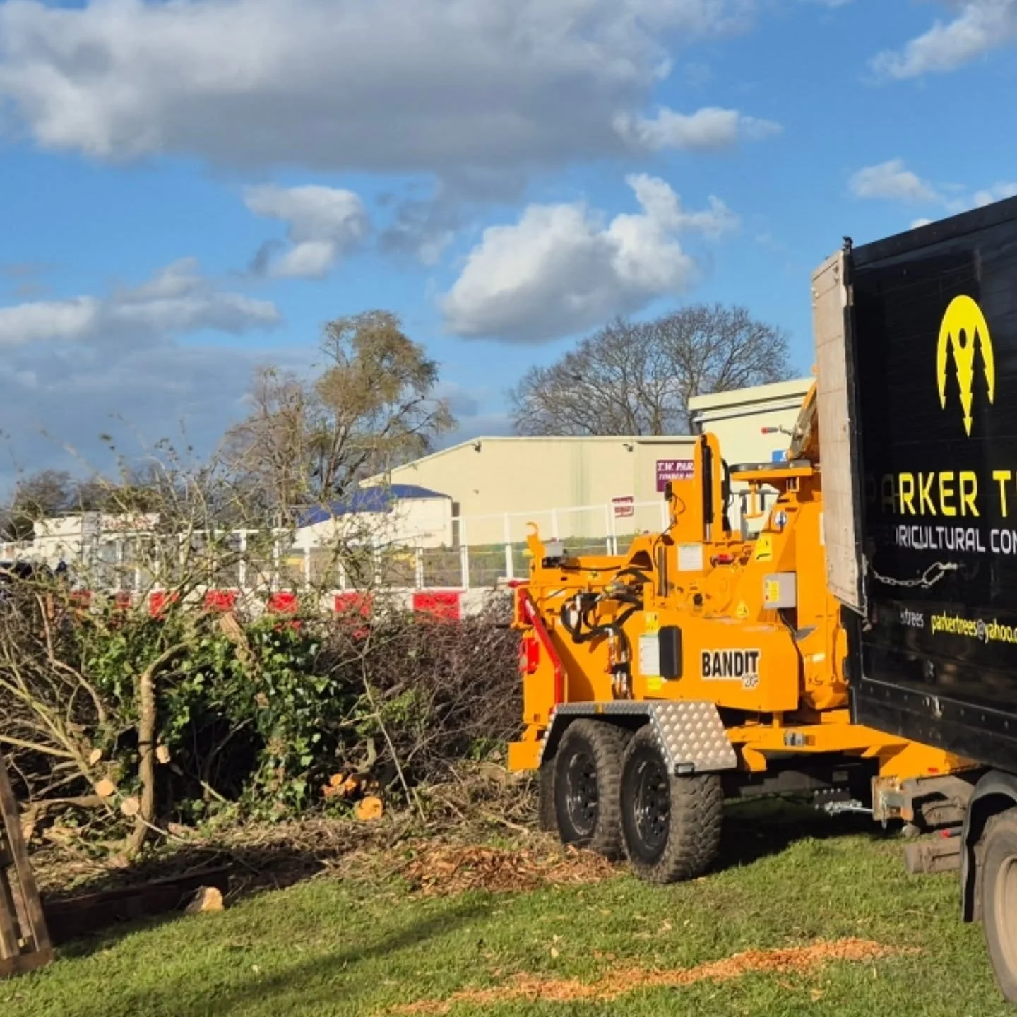 Putting the new Bandit 12xp to work, chipping up some brash from a clearance job we completed. No snedding up needed here.  What a machine! #bandit12xp #banditchippers #arborist #essex