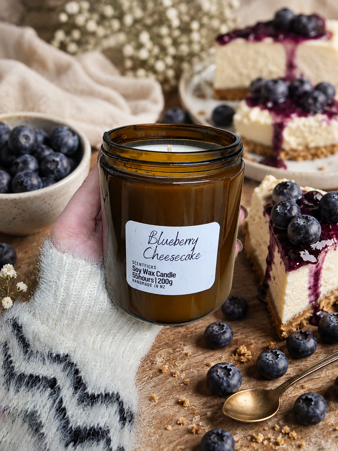 Soy Candle Blueberry Cheesecake 200g