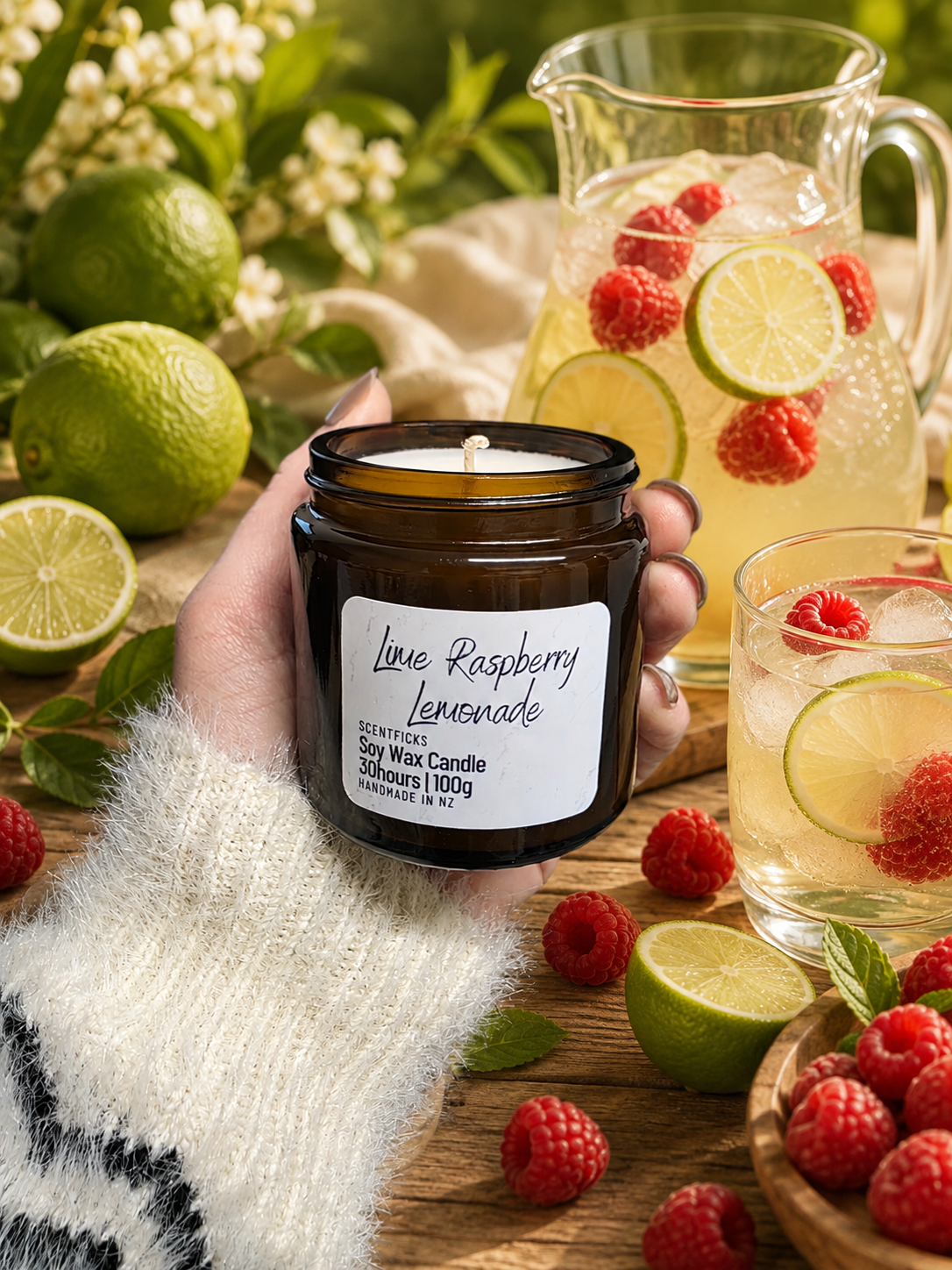 Soy Candle Lime, Raspberry & Lemonade 100g