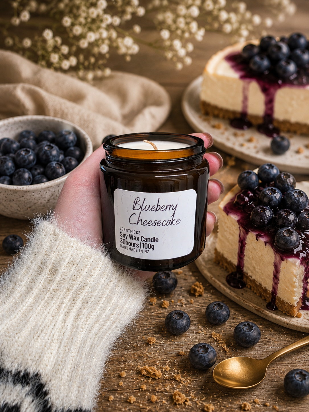 Soy Candle Blueberry Cheesecake 100g