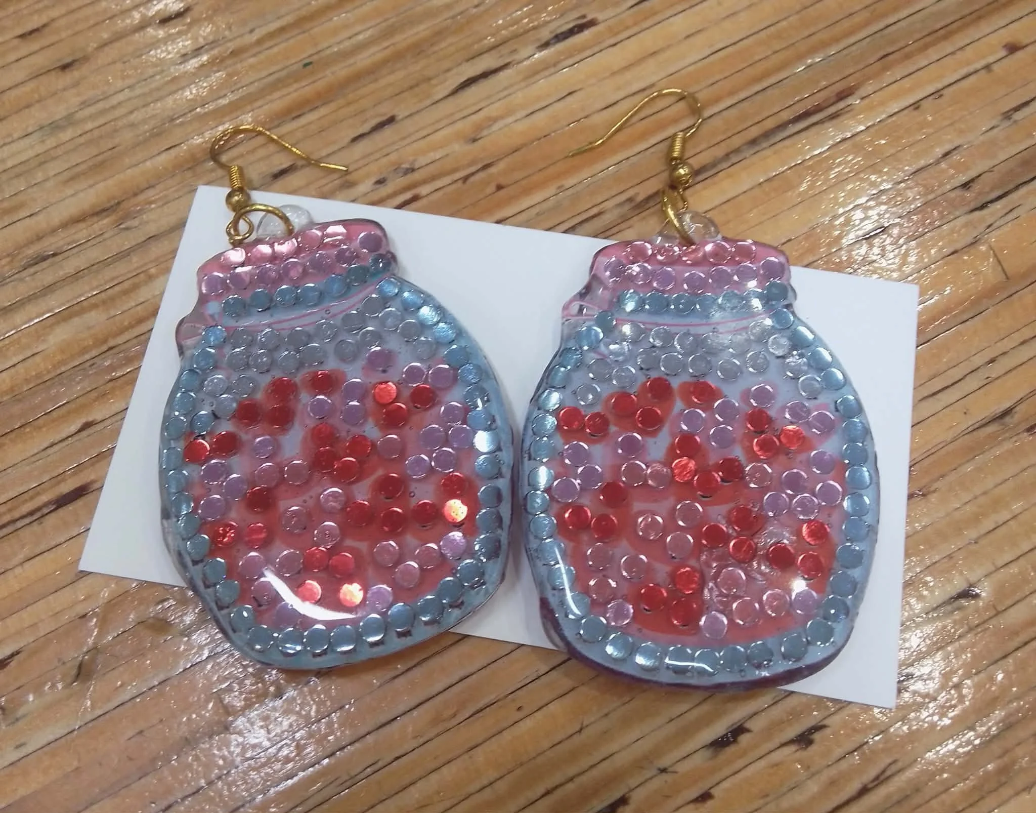 No. 80 - Jar Heart Diamond Art Earrings
