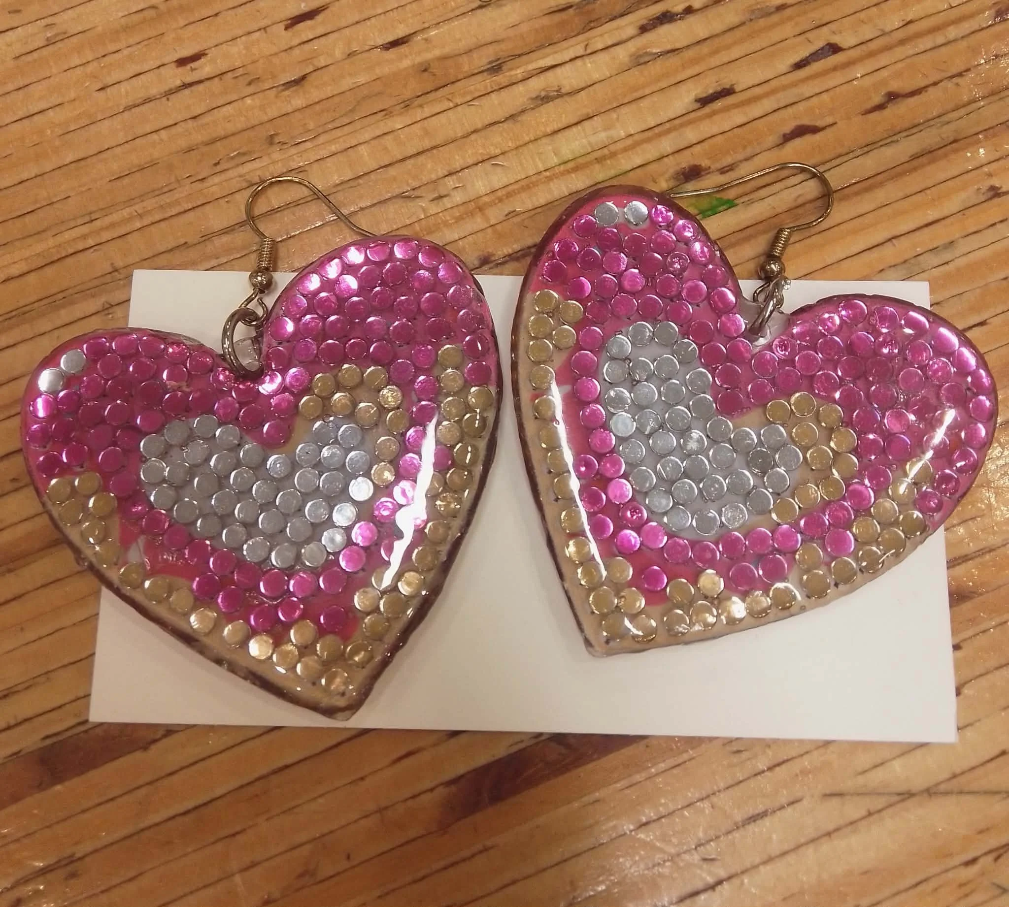 No. 97 - Heart Diamond Art Earrings