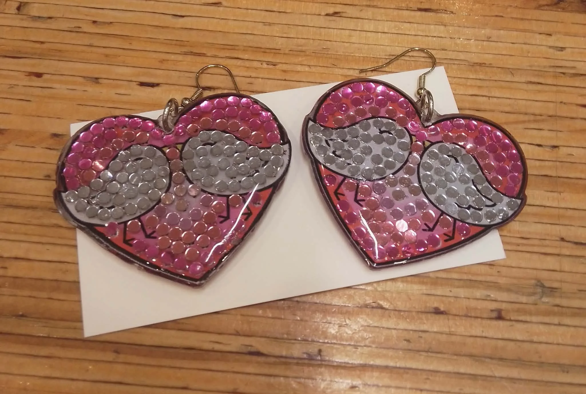 No. 88 - Heart Wings Diamond Art Earrings