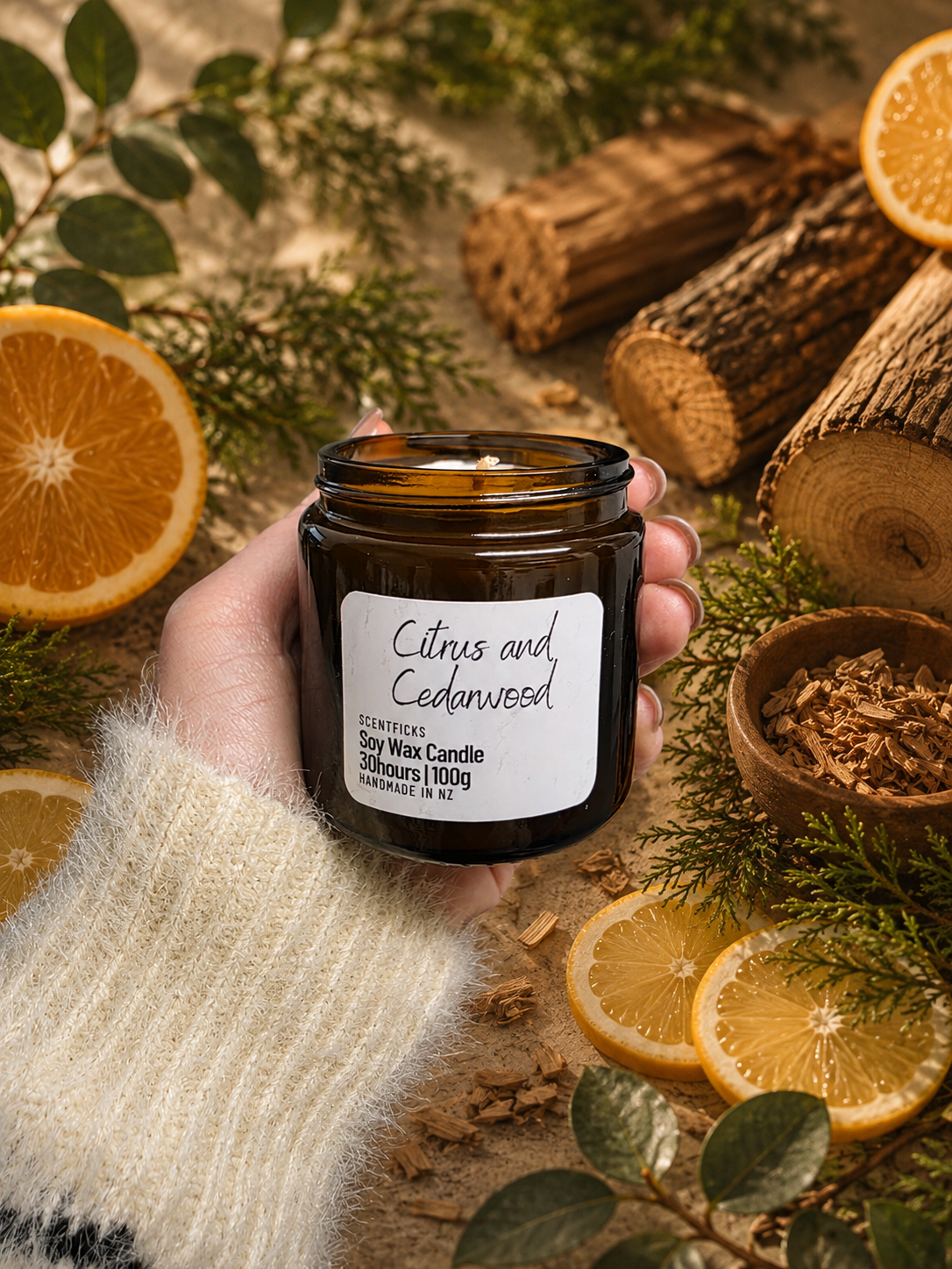 Soy Candle Citrus & Cedarwood 100g