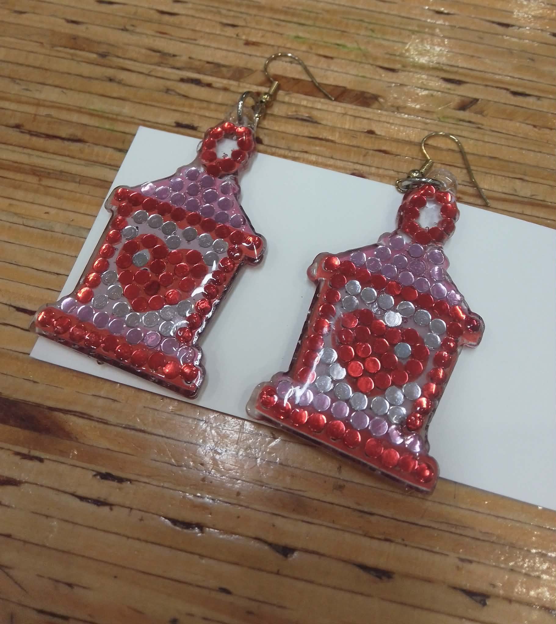 No. 94 - Lantern Love Diamond Art Earrings