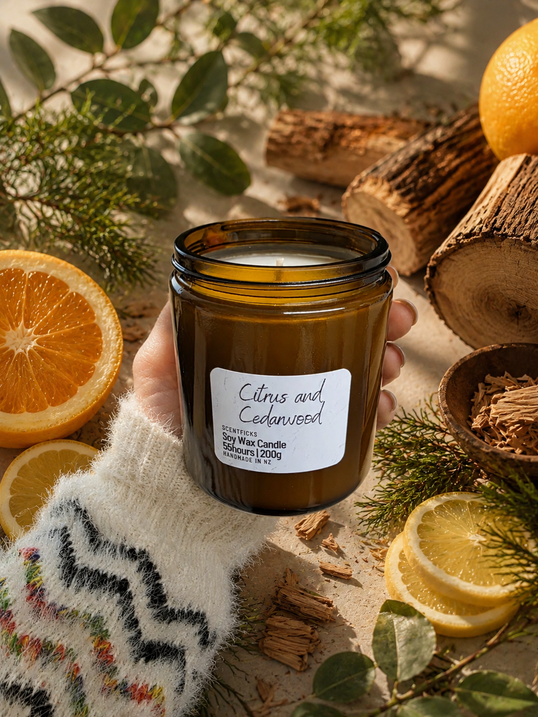 Soy Candle Citrus & Cedarwood 200g