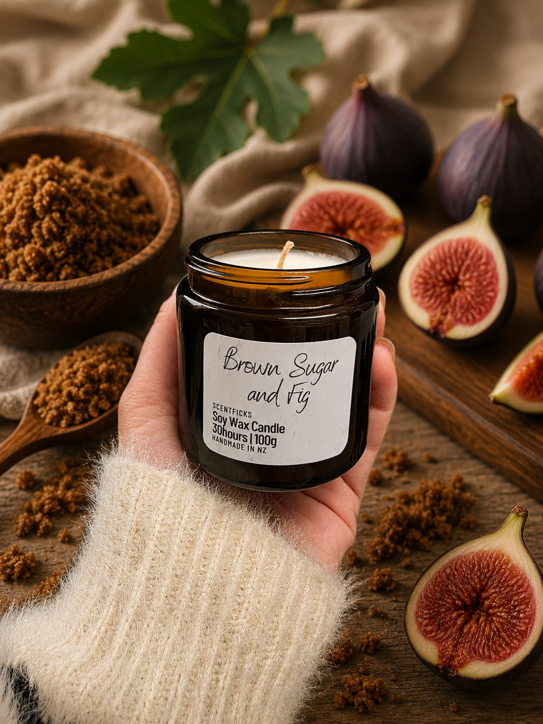 Soy Candle Brown Sugar & Fig 100g
