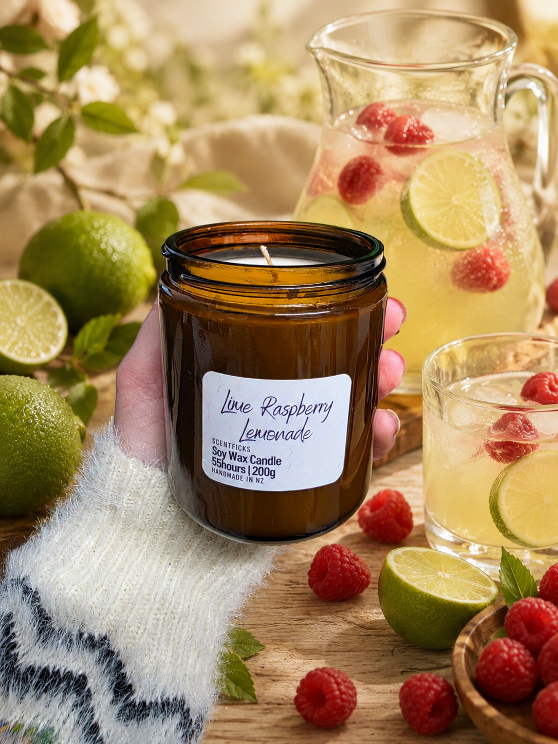 Soy Candle Lime, Raspberry & Lemonade 200g
