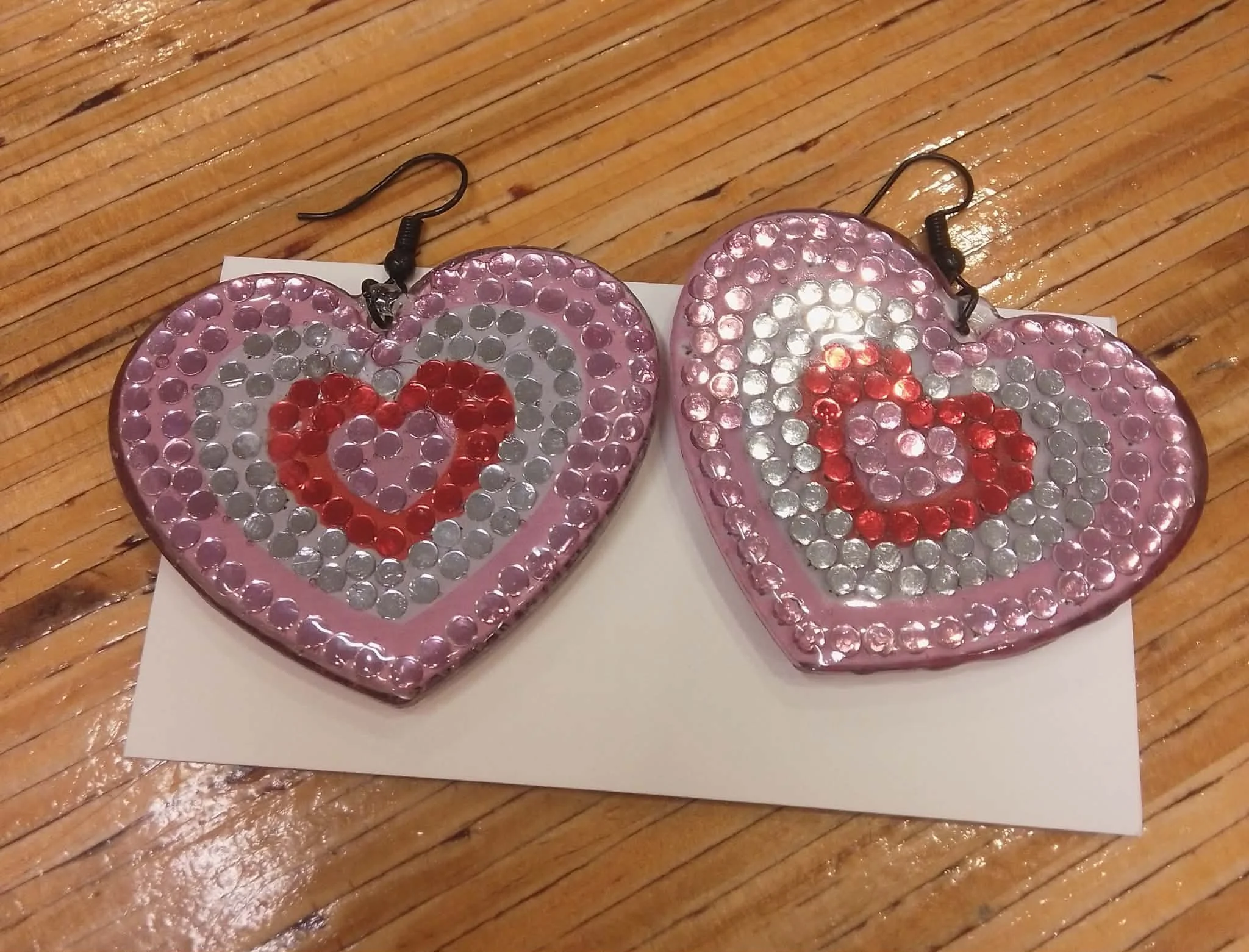 No. 87 - Heart Diamond Art Earrings