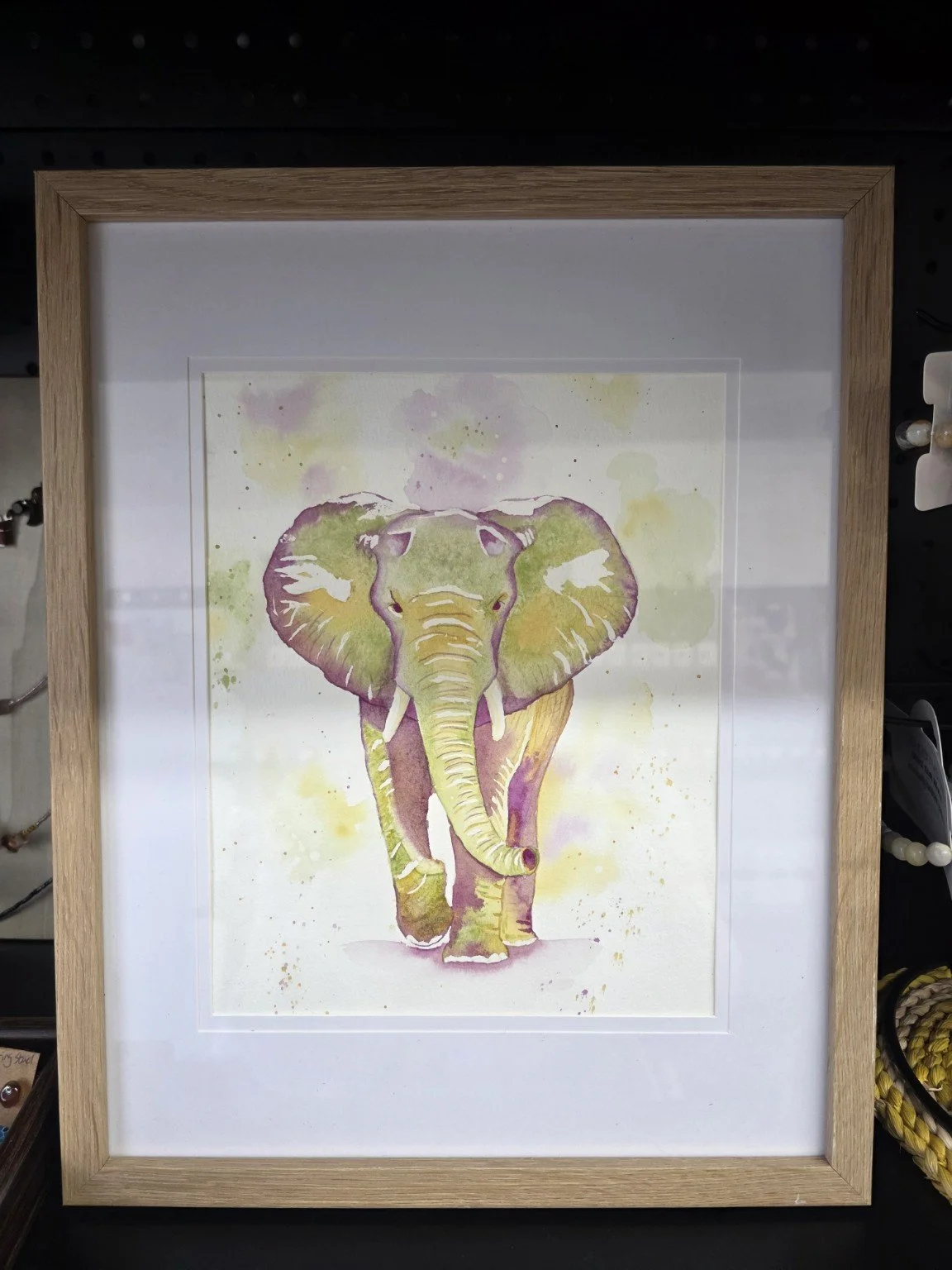 Rainbow Splat Elephant Watercolour Painting