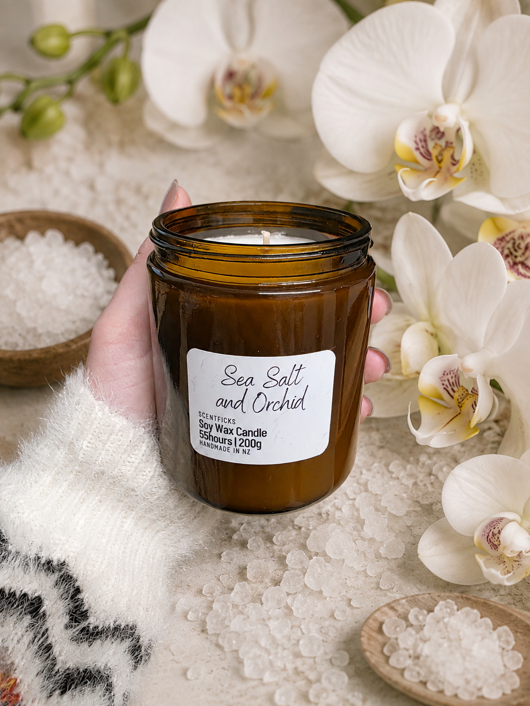 Soy Candle Sea Salt & Orchid 200g