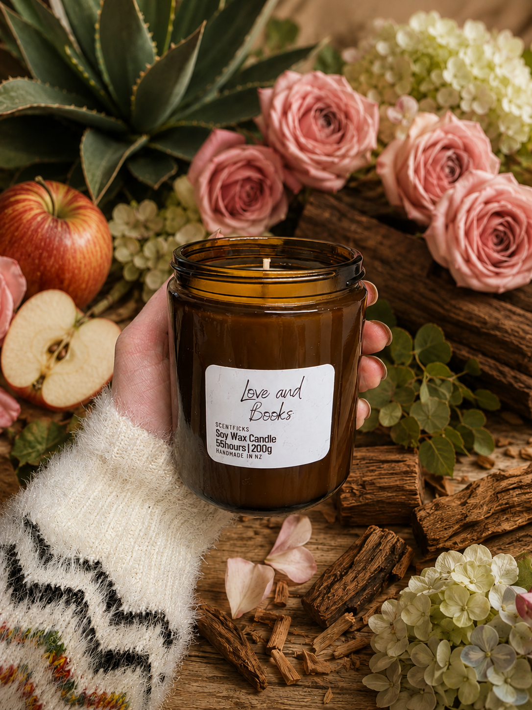 Soy Candle Love & Books 200g