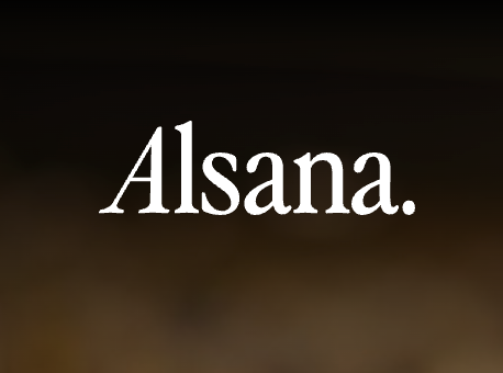 The word "Alsana" in white text on a dark gradient background.