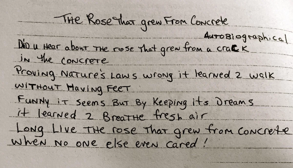 Tupac Shakur's poem "The Rose that Grew from Concrete"