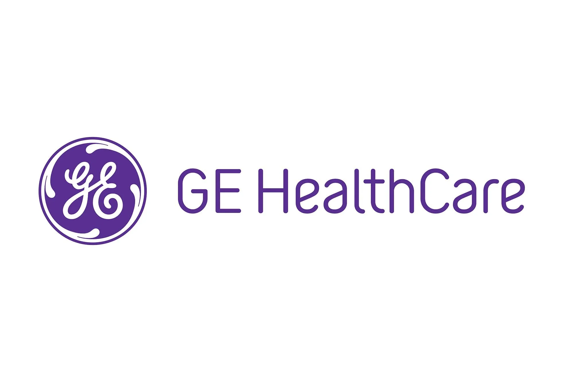 GE Healthcare logo in purple with text