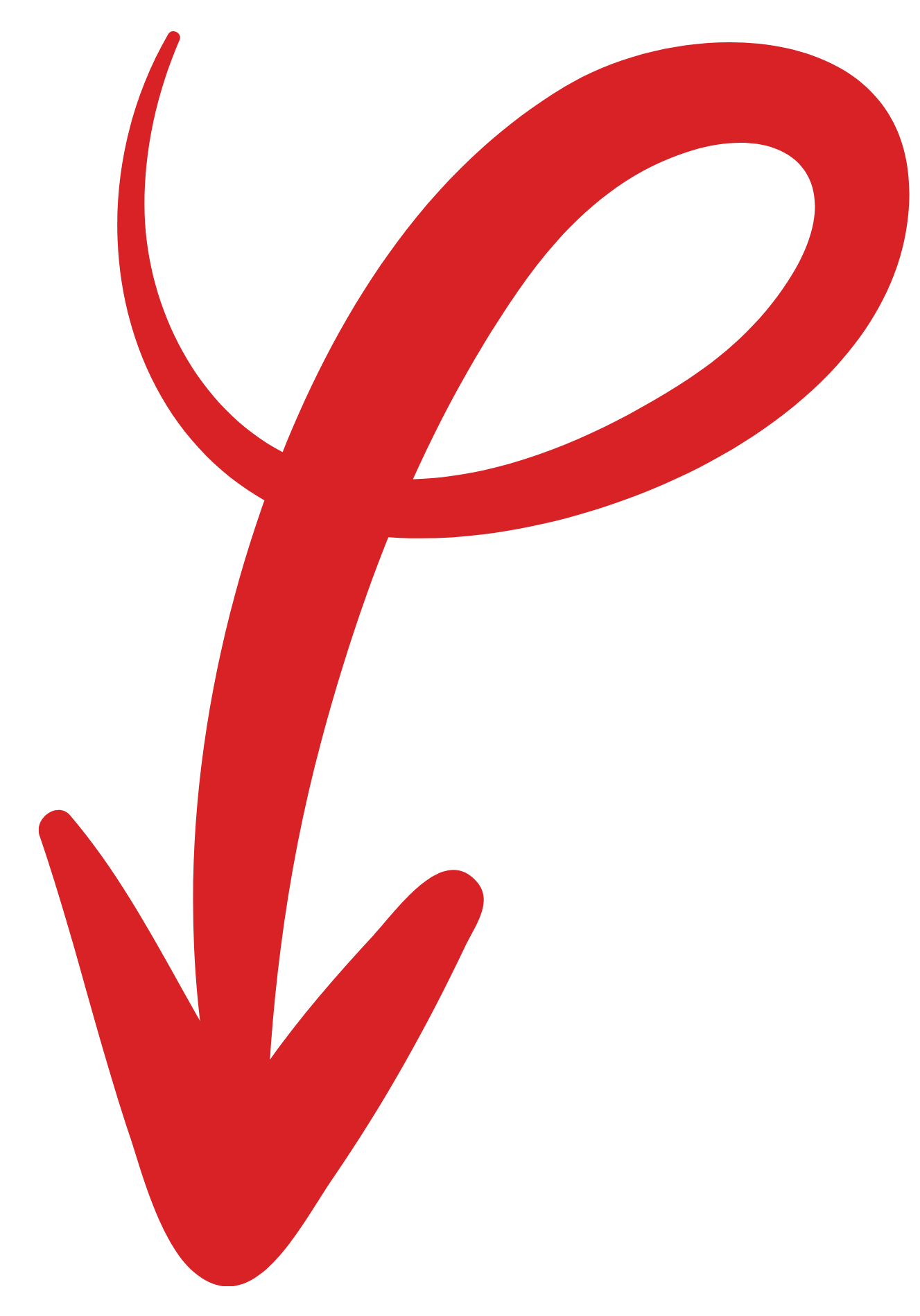 A red arrow pointing downward.