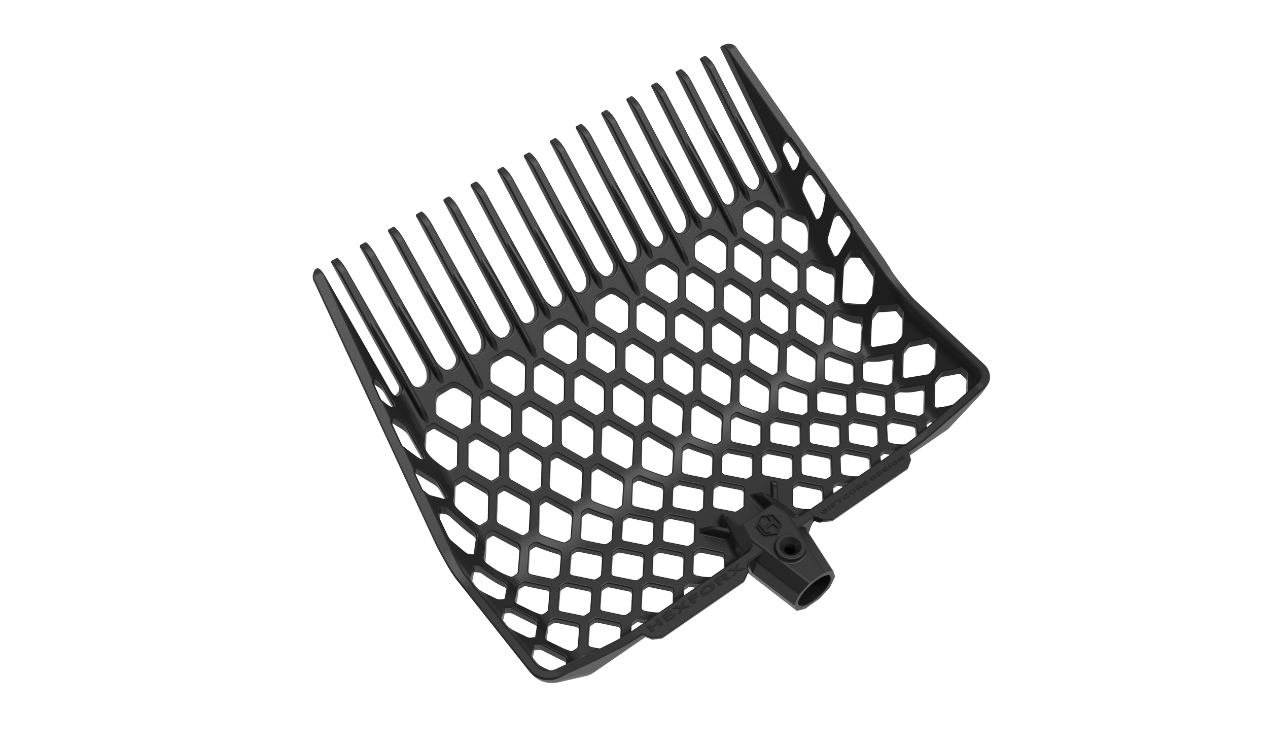 Hexforx fork head illustration showing SiftCore™ hexagonal structure.