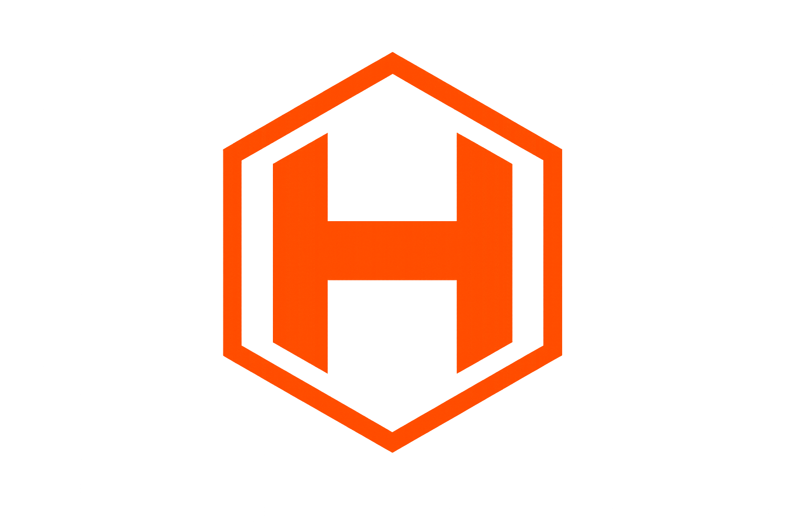 Hexforx H logo in an orange hexagon.