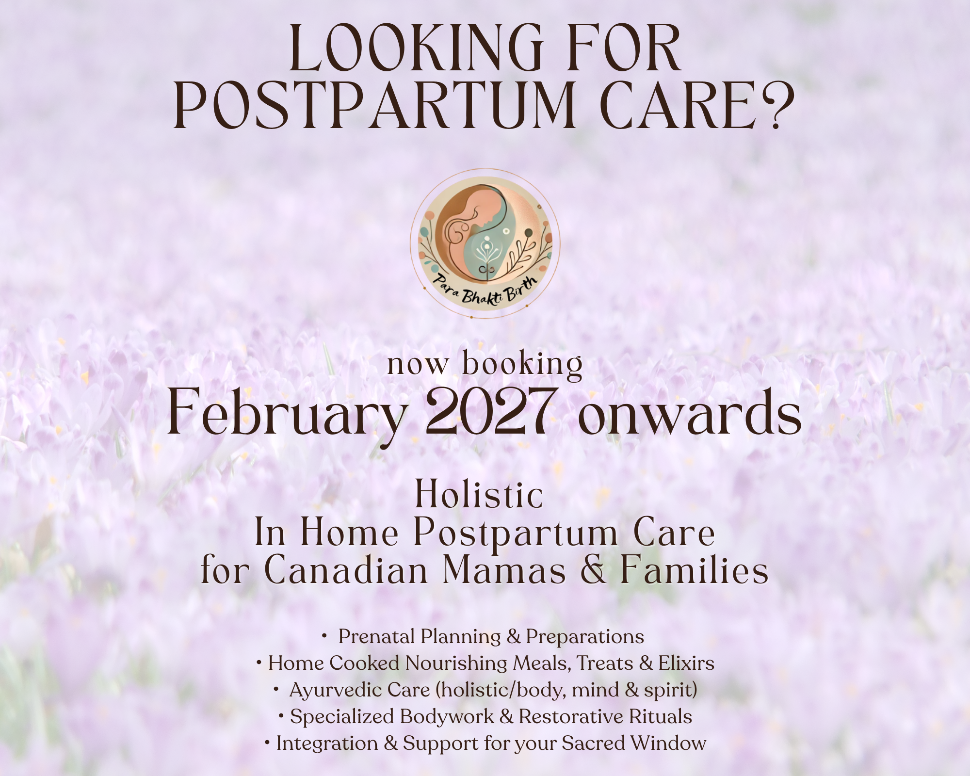 postpartum care ayurvedic doula in home bodywork integration holistic support