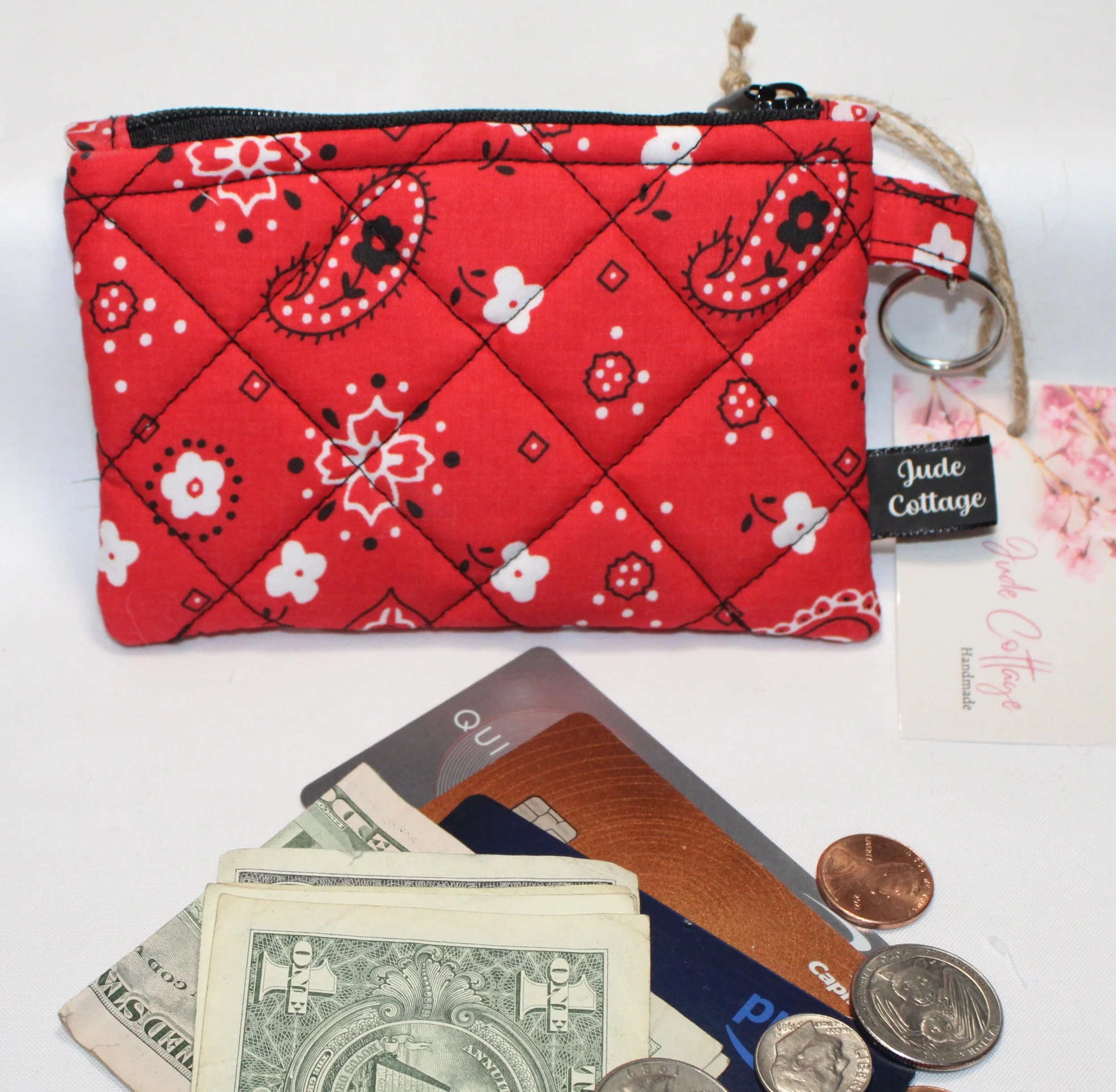 Red Bandana Keychain Wallet