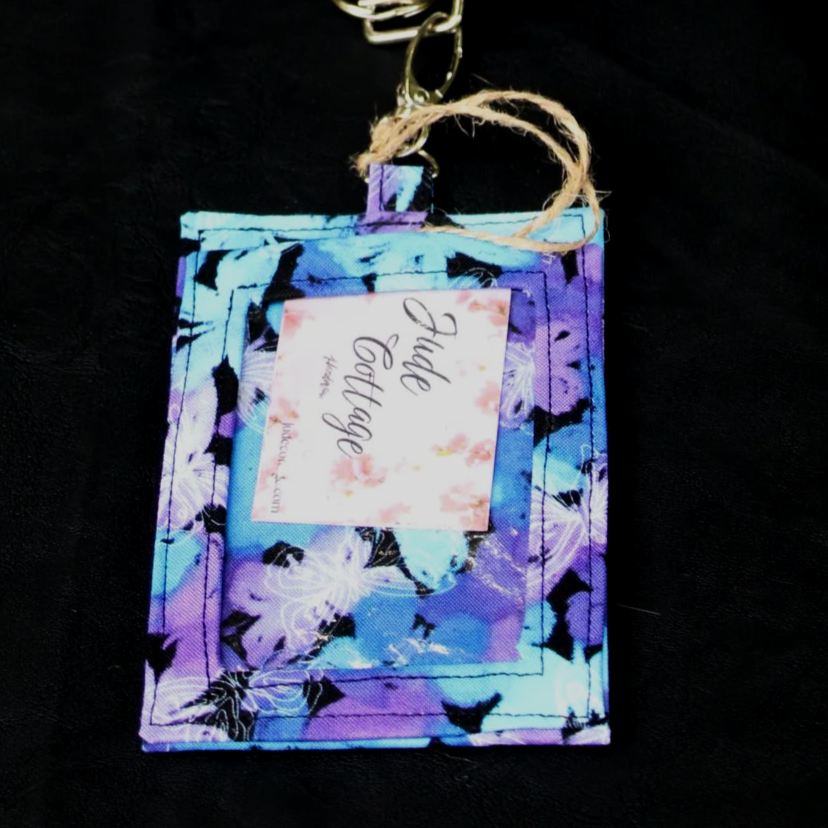 Butterfly Mist Scrunch Lanyard with Badge Holder