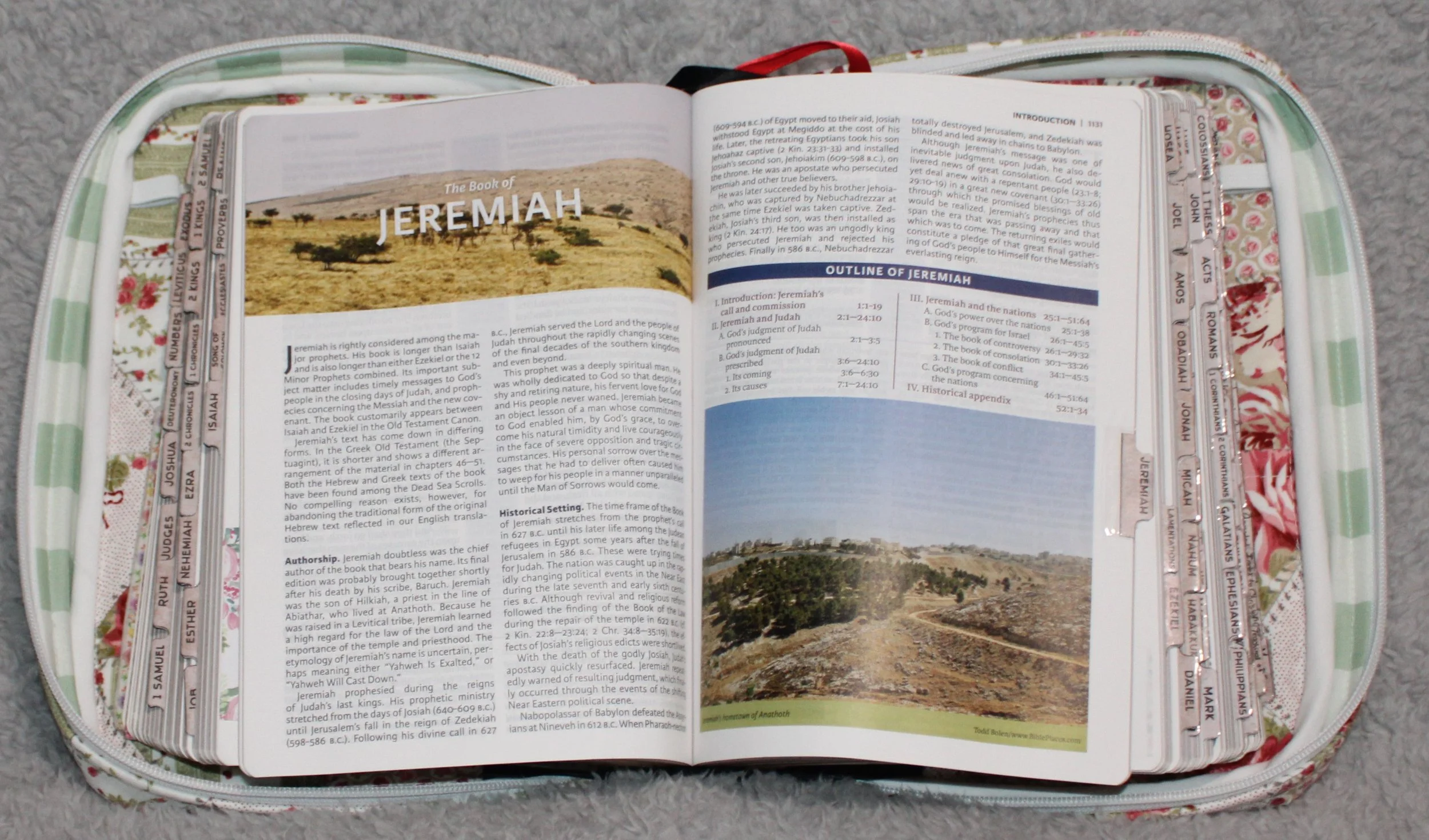 An open view of Charity Bible Case showing how it appears once a bible is inserted.