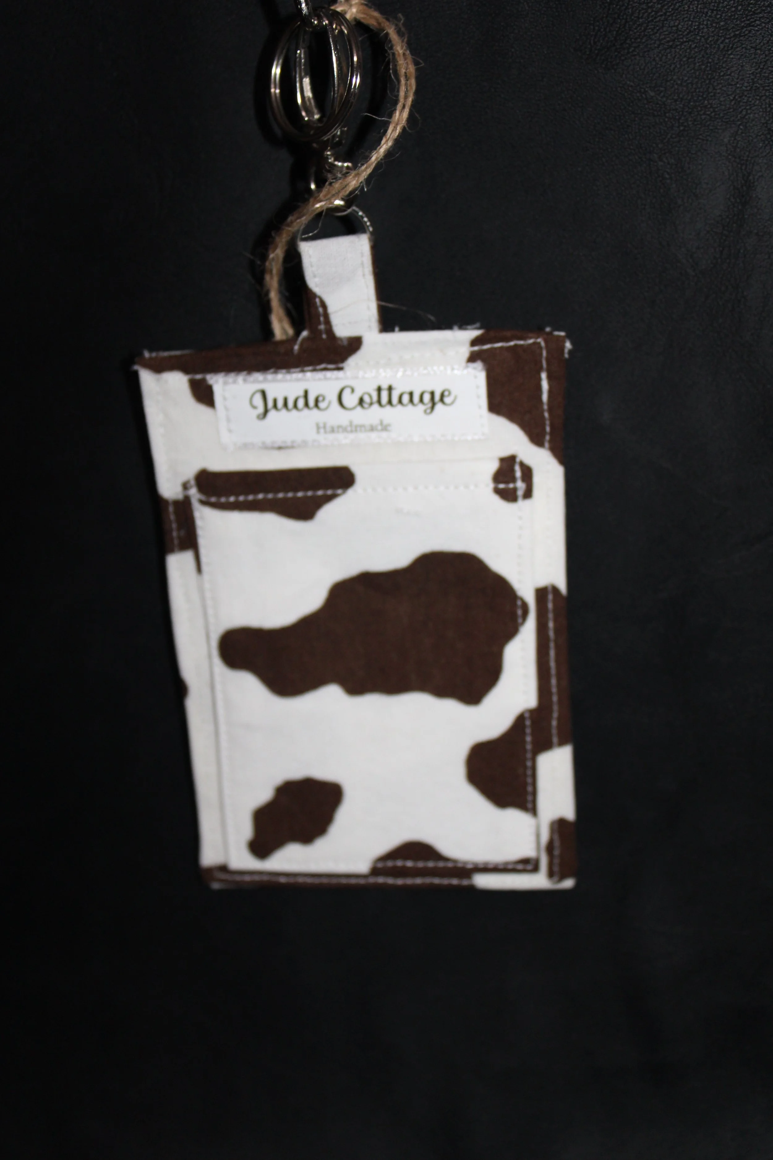 Brown Cow Scrunch Lanyard with Badge Holder