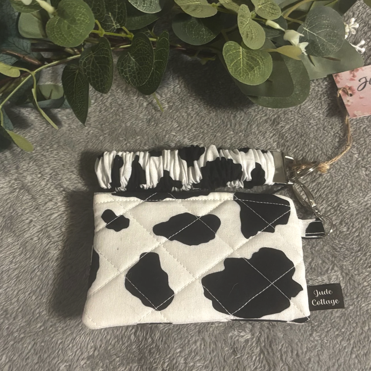 Black Cow Keychain Wallet