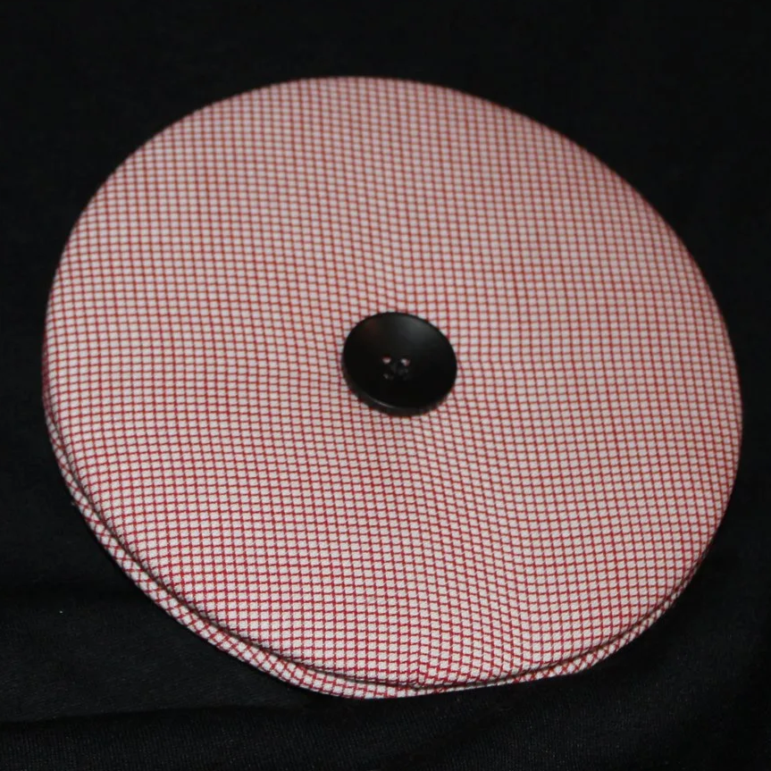Front view of the Red Check Card Holder featuring a mini red and white check.