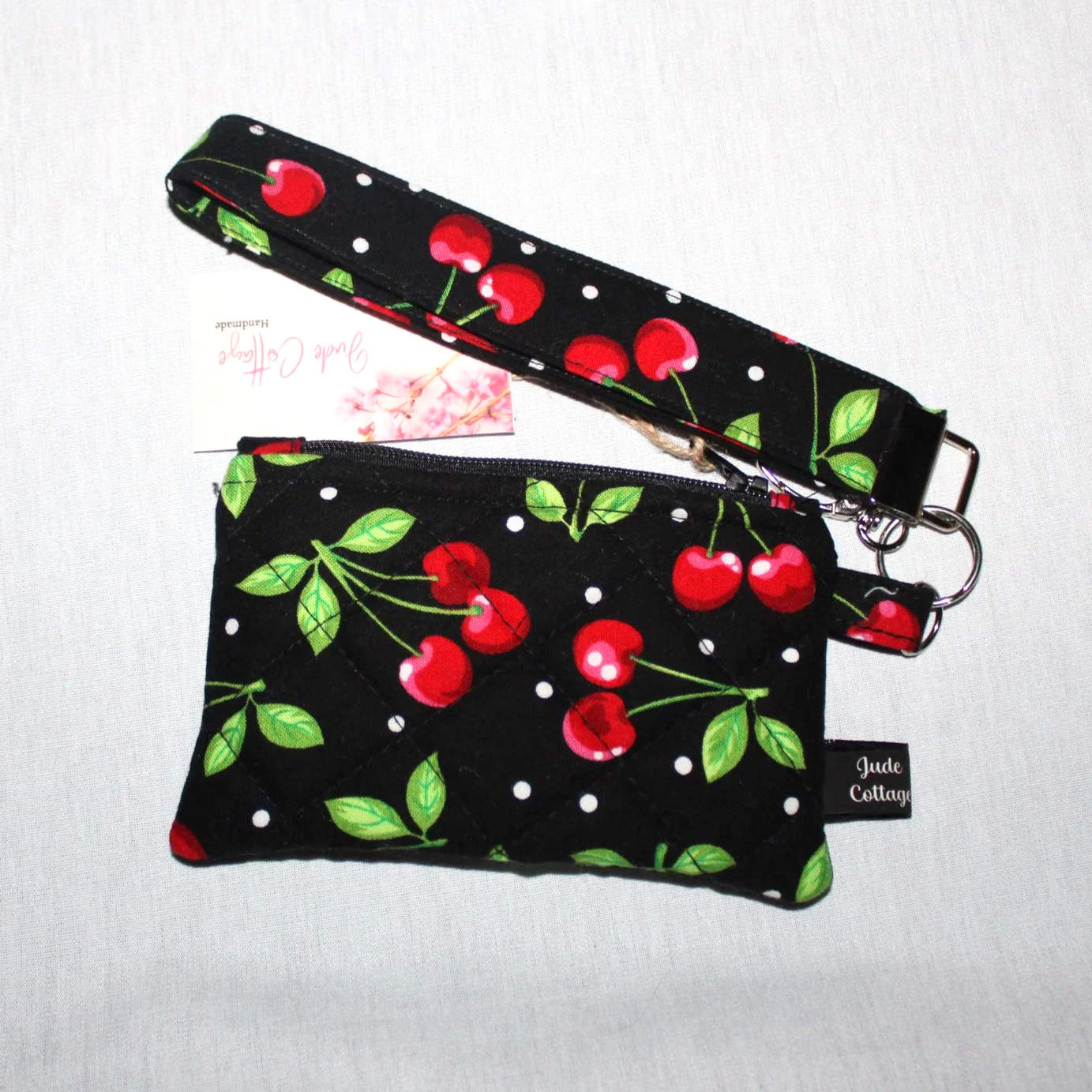 Scattered Cherries Keychain Wallet Set