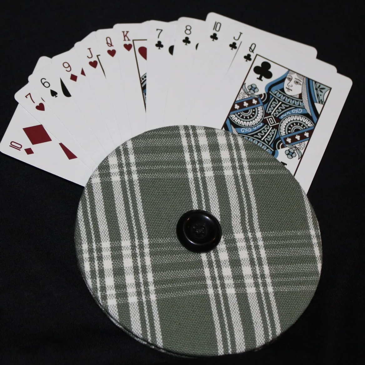 Sage Plaid Card Holder