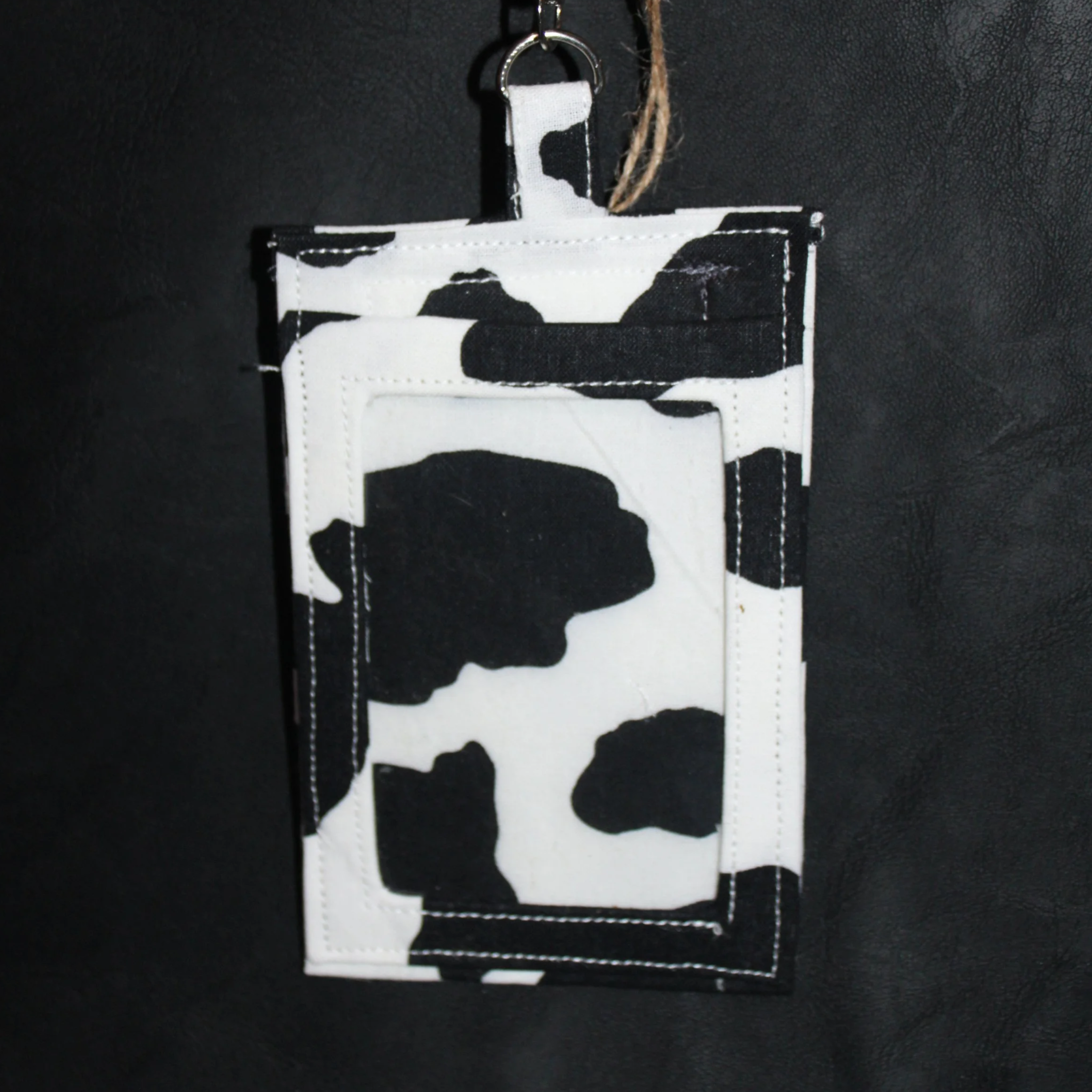 Black Cow Scrunch Lanyard with Badge Holder