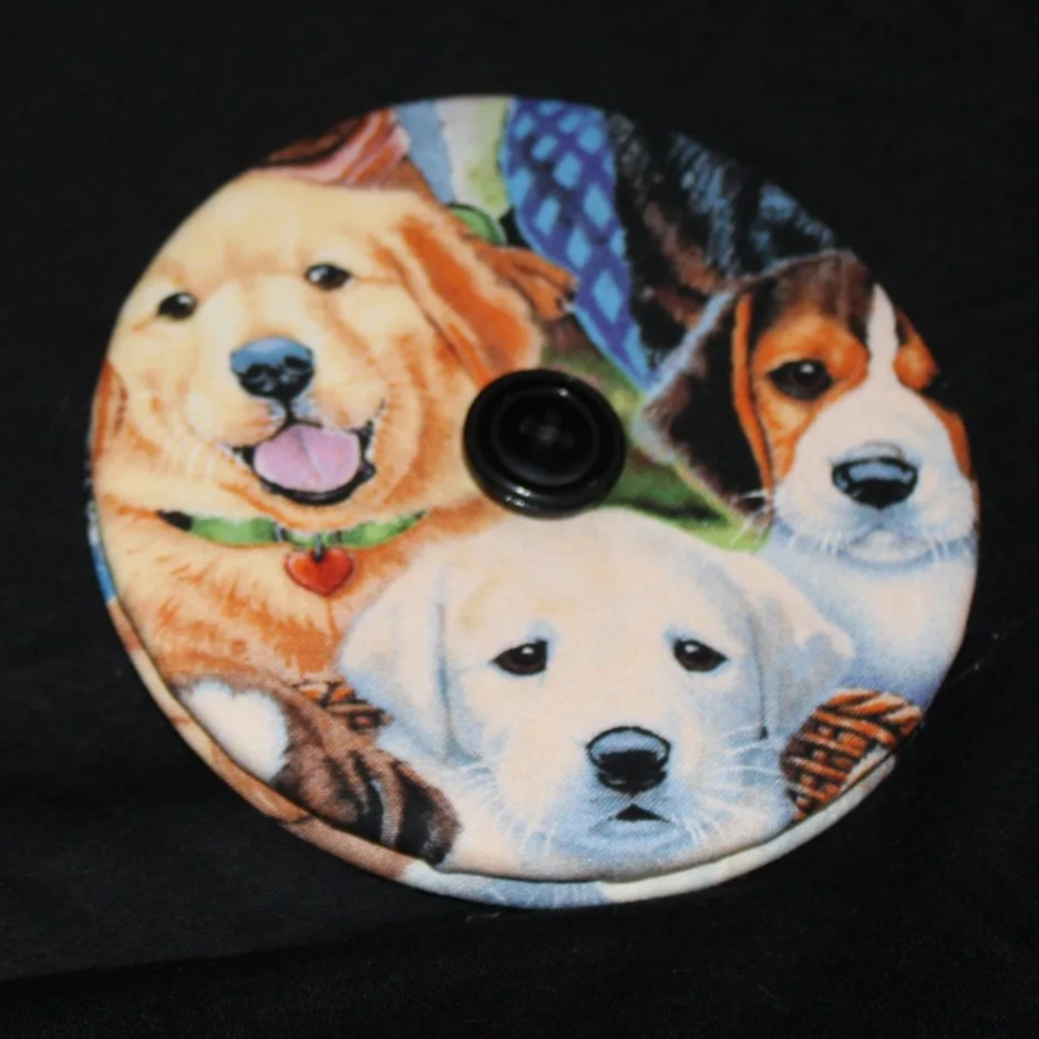 Front view of the Puppy Love Card holder featuring an assortment of dog breeds.