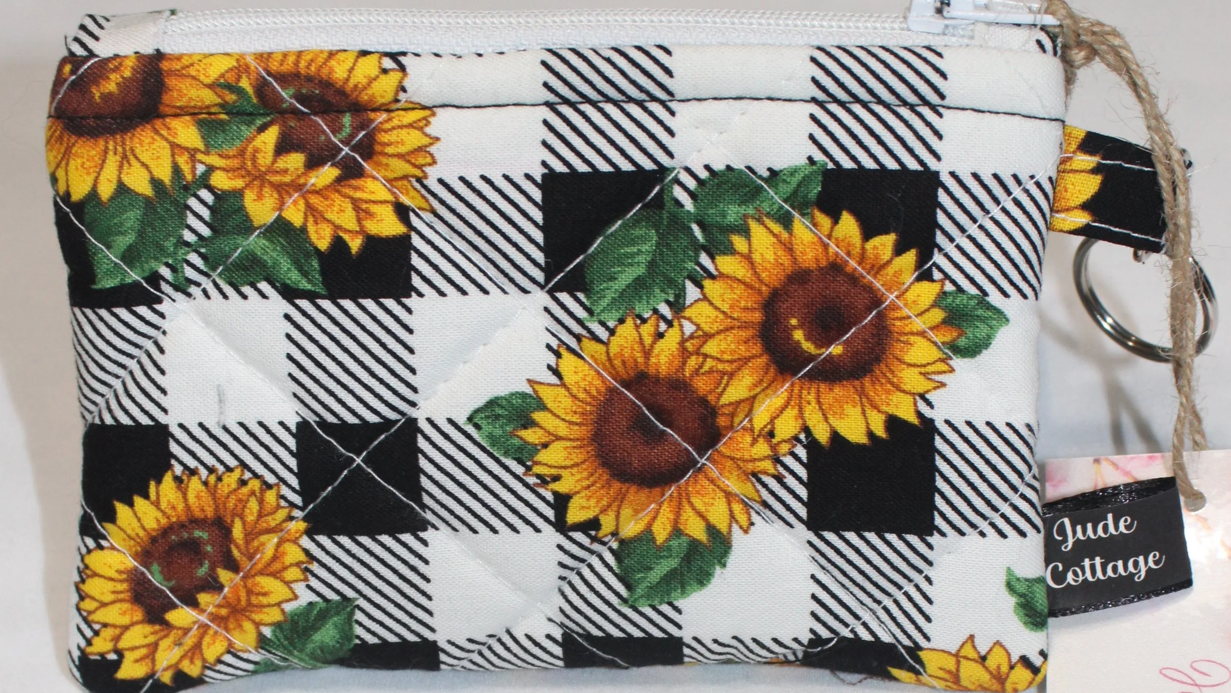 Sunflower Check Keychain Wallet
