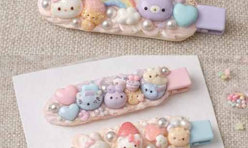Cream Glue Hair Clip
