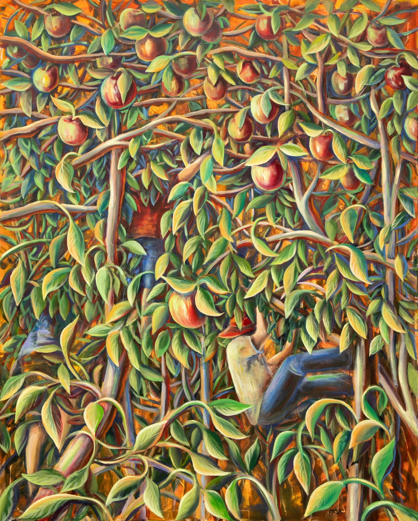 Apple harvest, Oil on canvas, 60x48