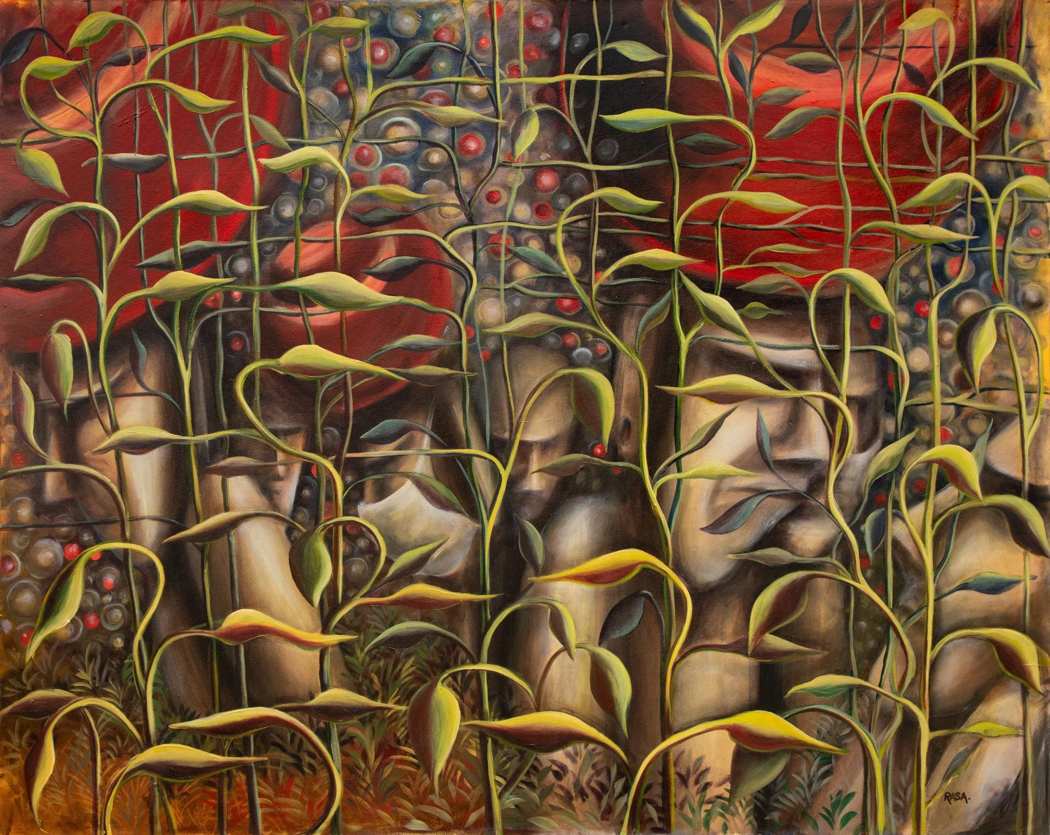 Moai, Oil on canvas, 48x60