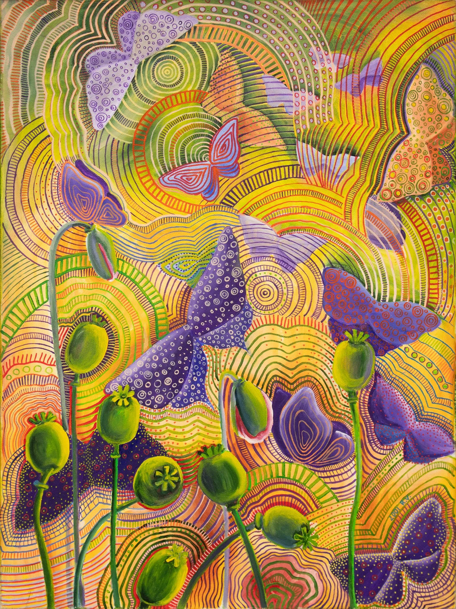 Life of a butterfly, Acrylic on canvas, 36x24